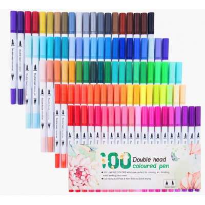 12/24/48/60/80/100 Colors Markers Art Supplies Painting Set Amazon Soft Head Dual Tip Brush Pens Double Head Watercolor Pens